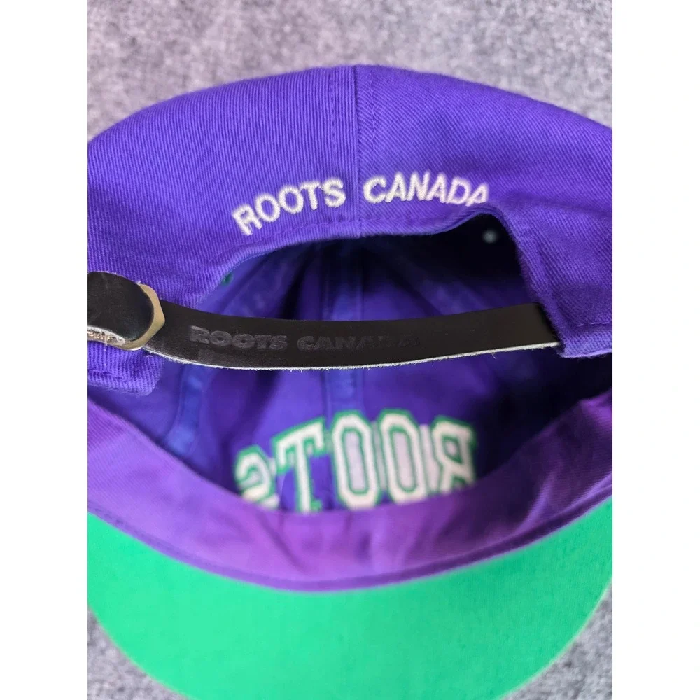 Roots Baseball‎ Cap Mens OS Purple Green Suede Brim Roots Canada Strapback Hat